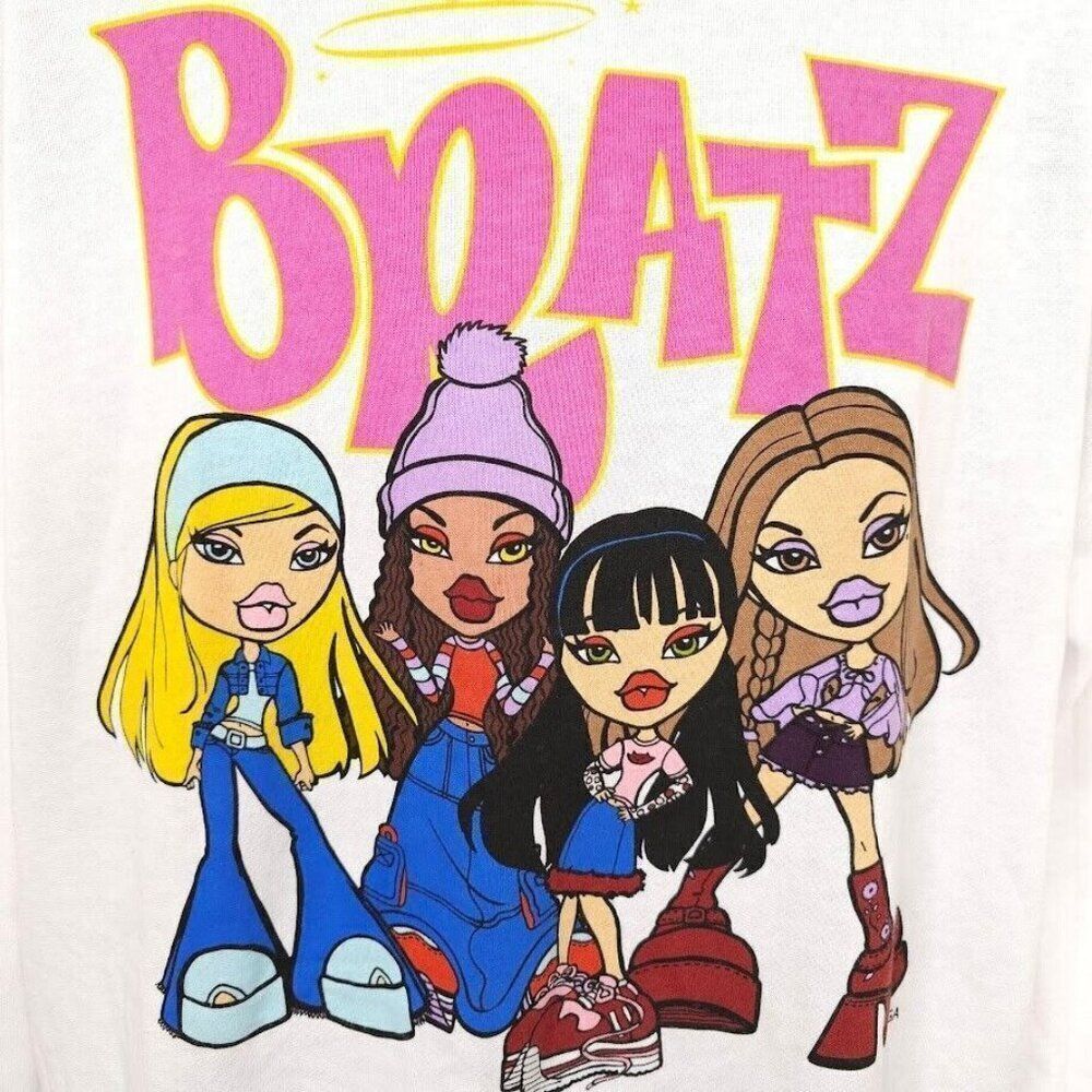 Bratz Sweatshirt Hoodie Mens Size Large White Fashion Dolls Animated TV Show - Picture 3 of 8